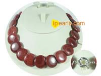 20mm coin-shape red coral jewelry necklace